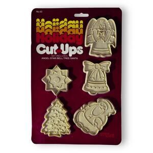 Hutzler Holiday Cookie Cutter Set of 5 Angel Santa Tree Bell Star Retro
